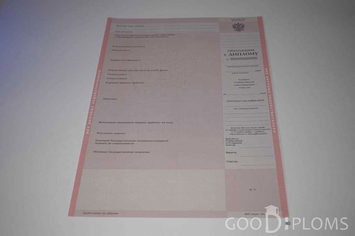 Приложение к Диплому Техникума с Отличием в период c 1997 по 2002 год - Тернополь